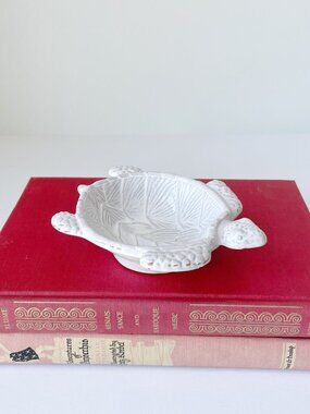 Mud Pie White Turtle Trinket Dish Ceramic Ring Holder